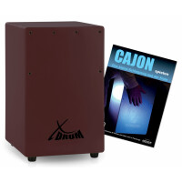 Drum KC-37WR Children's Cajon Wine Red Set with Cajon Songbook (in German)