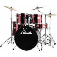 XDrum Semi 22" Standaard Drumstel Lipstick Red Set incl. Boomstandaard + Crashbekken