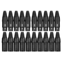 Pronomic Set de Prises XLR-Femelle/ Mâle 2x10 Pièces noires