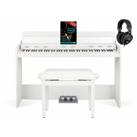 FunKey DP-1088 WM Piano digital blanco mate Set incl. banco, auriculares y libro de piano