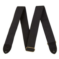 Fender Strap 2" Cotton/Leather Oval BLK