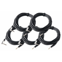 Pronomic Stage INST-A-10 instrumentenkabel haakse stekker 10 m zwart Set van 5