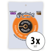 Martin Guitar MA535FX Authentic Acoustic Flexible Core Phosphor Bronze Custom Light 3x Set