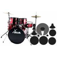 XDrum Rookie 22" Fusion Batteria Ruby Red con set sordine