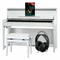 Classic Cantabile UP-1 WM Pianoforte Verticale Digitale Bianco Opaco Set con Panca e Cuffie