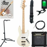 Squier Affinity Jazz Bass V MN Olympic White Starter Set