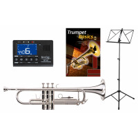 Classic Cantabile TR-40S Bb trompet SET met stemtoestel/metronoom, notenstatief en trompetleerboek