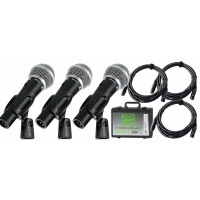 Pronomic DM-58-C Vocal Mikrofon 3er Set mit XLR-Kabel