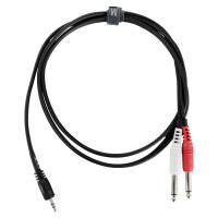 Pronomic Stage JM2JS-1.5 Audiokabel 3,5mm Stereo-Klinke / 2x 6,3mm Mono-Klinke 1,5m schwarz