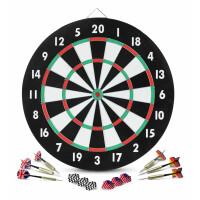 Stagecaptain DBP-1810 BullsEye papieren dartbord, tweezijdig met 6 dartpijlen Set