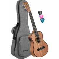 Cascha Premium Tenor Mahagoni Ukulele Set mit Tonabnehmer