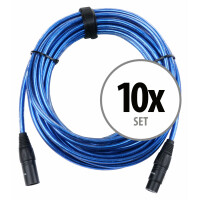 Pronomic Stage XFXM-Blue-10 cable de micrófono XLR 10 m azul metalizado set de 10