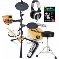 Carlsbro ROCK50 Junior E-Drum Kit Komplettset mit Kopfhörer, Hocker, Schule und Sticks