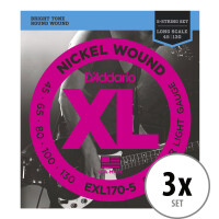 D'Addario EXL170-5 Regular Light 5-string 3x Set