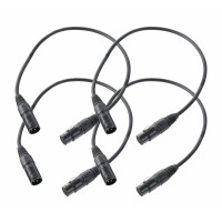 Pronomic Stage XFXM-Blue-0.5 Cable de micrófono XLR 0,5 m negro set de 4