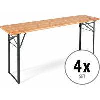 4x set Stagecaptain BBT-170 Hirschgarten tuintafel 170 cm natuur