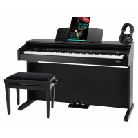 Classic Cantabile DP-210 SM E-Piano Schwarz matt Set inkl. Bank, Kopfhörer und Schule