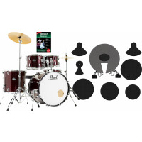 Pearl RS525SC/C91 Roadshow Drumset Red Wine Beginner Set