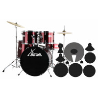 XDrum Semi 20" Studio Drum Set Lipstick Red + damper set