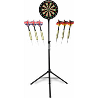 Stagecaptain DBS-1715C BullsEye Champion Dartscheibe + Ständer Set Schwarz