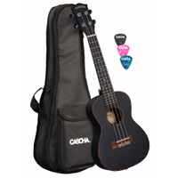 Cascha Premium Mahagoni Konzert Linkshänder Ukulele Set Schwarz  - Retoure (Zustand: sehr gut)