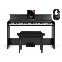 FunKey DP-1088 SM Piano numérique noir mat Set incl. banc, casque et école