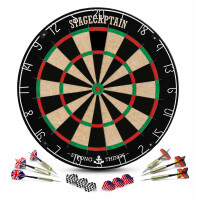 Stagecaptain DBS-1715 BullsEye Pro dartbord gemaakt van sisal, met 6 dartpijlen Set