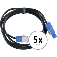 Pronomic Power Twist 2.5 Stromkabel 2,5m 5x Set