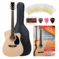 Classic Cantabile Acoustic Guitar with Pickups Starter SET incl. 5-piece accessory set, natural