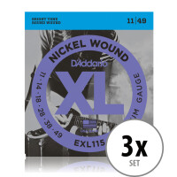 D'Addario EXL115 Medium/Blues-Jazz Rock 3x Set