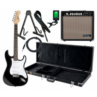 Shaman Element Series STX-100B Guitarra eléctrica negra Set completo