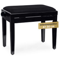 Classic Cantabile Pianobank Schwarz Hochglanz  - Retoure (Zustand: sehr gut)