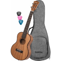 Cascha Premium Tenor Mahagoni Linkshänder Ukulele Set