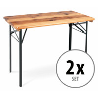 2x set Stagecaptain BBT-117 Hirschgarten tuintafel 117 cm natuur