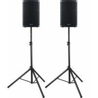 Pronomic C-212 MA 12" altavoz activo de 2000 vatios set con soportes