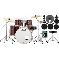 Pearl Export EXX725BR/C704 Drumkit Black Cherry Glitter Beginner Set