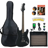 Dimavery ST-312 E-Gitarre Satin Schwarz Starter Set