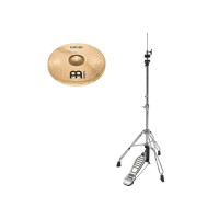 Meinl Classics Custom Brilliant 14" Medium Hi-Hat + HiHat Maschine SET