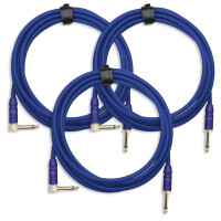 set van 3 Pronomic Trendline INST-3B instrumentenkabel 3m blauw