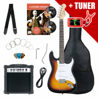 Rocktile ST Pack guitarra eléctrica Set sunburst incl. amplificador, bolsa, afinador, cable, correa