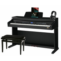 Classic Cantabile DP-A 410 SH E-Piano Schwarz Hochglanz SET inkl. Bank, Kopfhörer und Schule