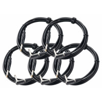 Pronomic Stage INST-A-3 cable de clavija jack en angulo 3 m, Set de 5