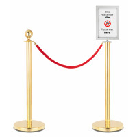 Stagecaptain PLS-150G Deluxe Afsluitstandaard Personenleidsysteem, Afzetpaal 1,5m goud inc bordklem