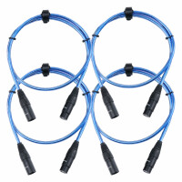 Pronomic Stage XFXM-Blue-1 cable de micrófono XLR 1 m azul metalizado set de 4 piezas