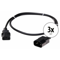 Set 3x Pronomic IECIEC-0,5 cable alargador de red 0,5m