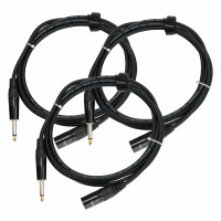 Pronomic Stage JMXM-2.5 audiokabel mono klink/XLR 2,5m zwart 3x set