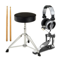 XDrum E-Drum Accessory Pack Pro Fußmaschine, Sticks, Hocker, Kopfhörer