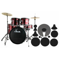 XDrum Rookie 22" Studio Batteria Ruby Red con set sordine