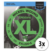 D'Addario EXL220-5 Super Soft 5-string 3x Set