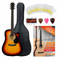 Squier SA-105CE Westerngitarre Sunburst Starter Set